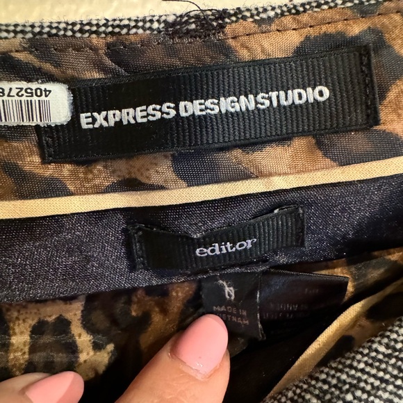 Gray, black, white express editor dress pants. Hemmed. I am 5 feet - Picture 3 of 3
